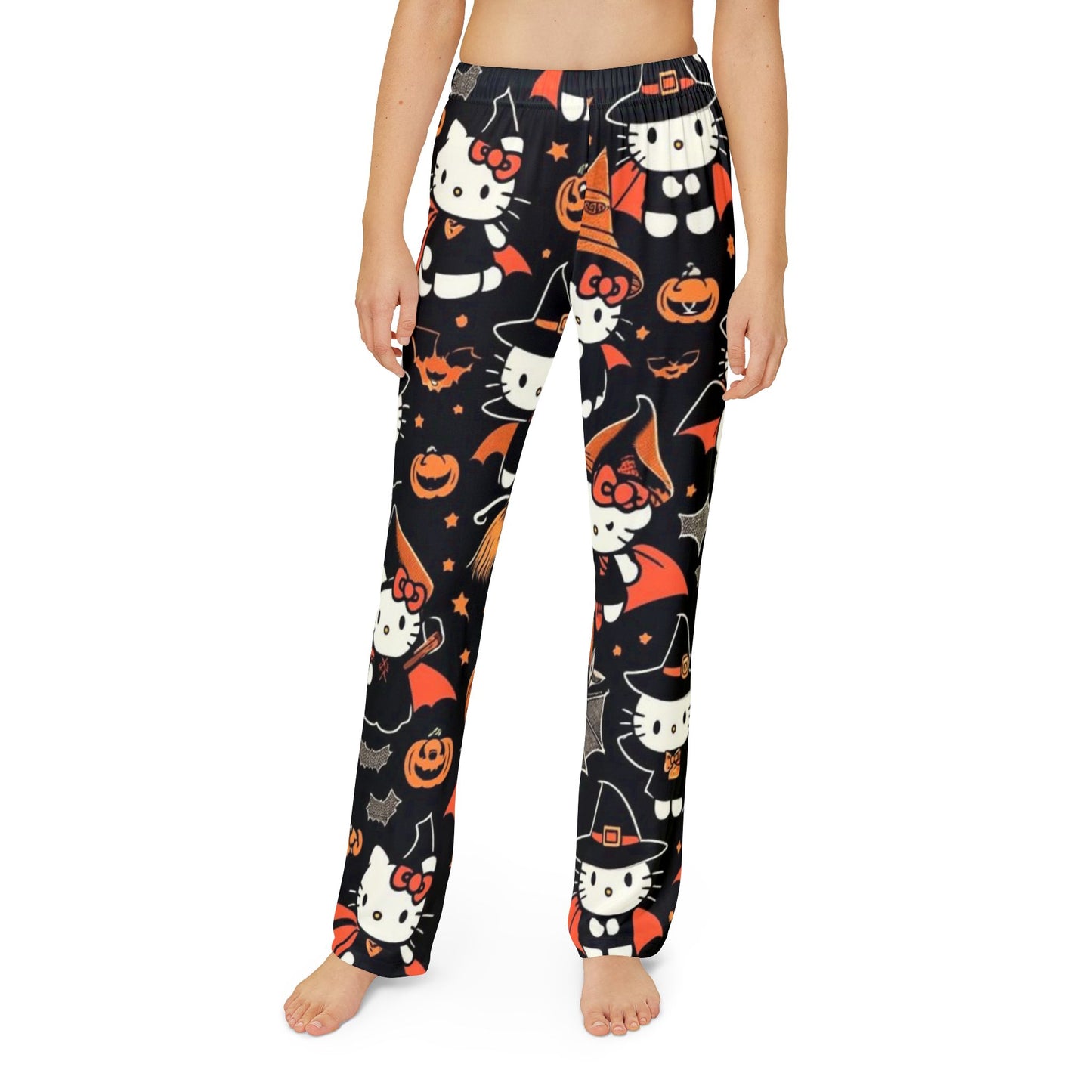 Halloween Hello Kitty Kids Lounge Pants, Cozy Sleepwear, Hello Kitty Pajama Pants, Fun Halloween Costume Pants, Kids Holiday Loungewear