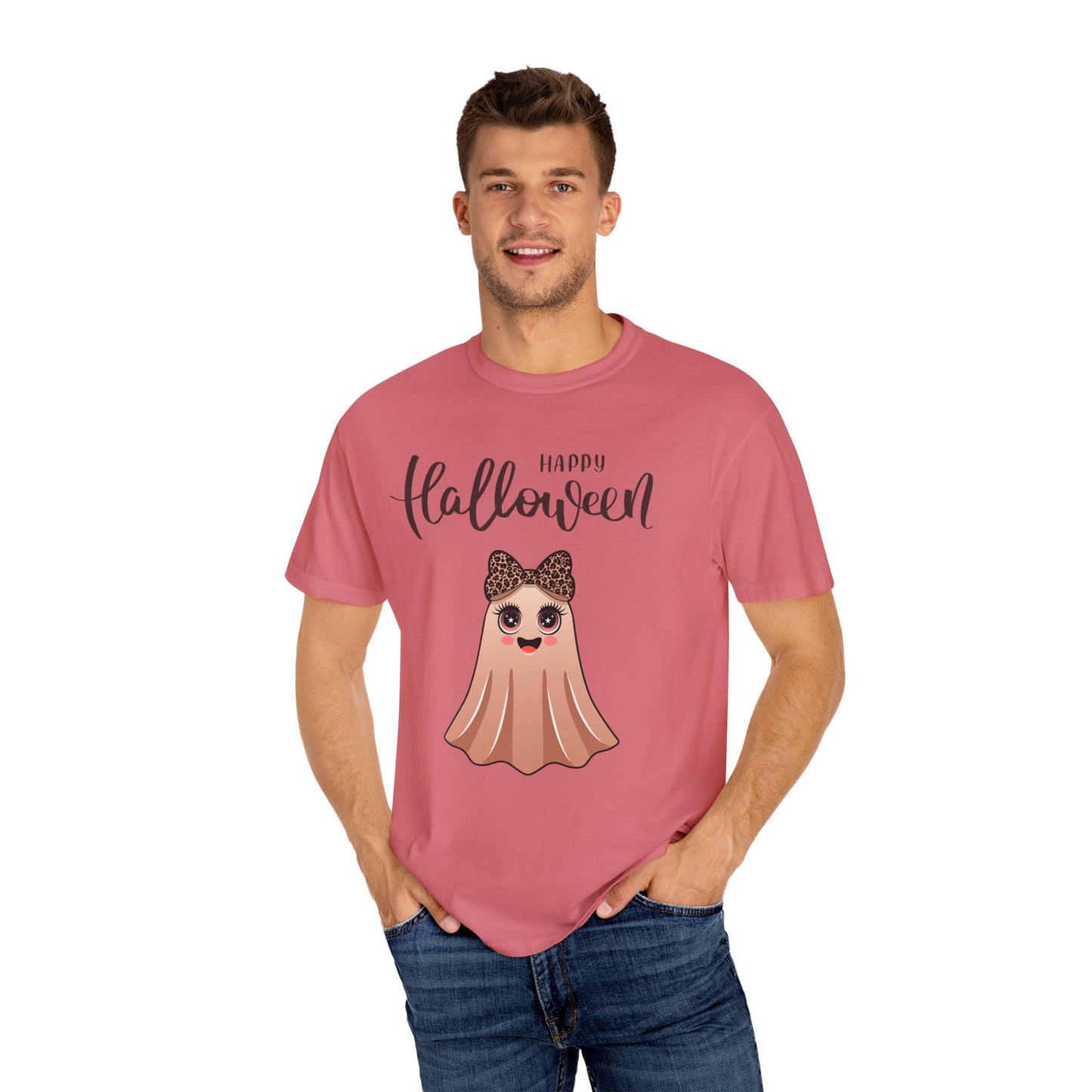 Happy Halloween Ghost T-shirt, Cute Unisex Tee, Festive Fall Apparel, Trick or Treat Shirt, Family Halloween Costume