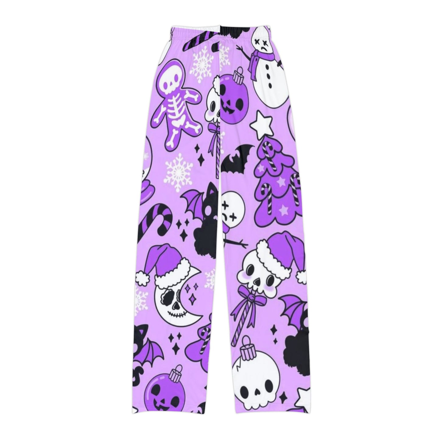 Kids Halloween Lounge Pants, Cozy Pajama Pants for Kids, Spooky Pattern Lounge Wear, Cute Halloween Gifts, Purple Ghostly Pants