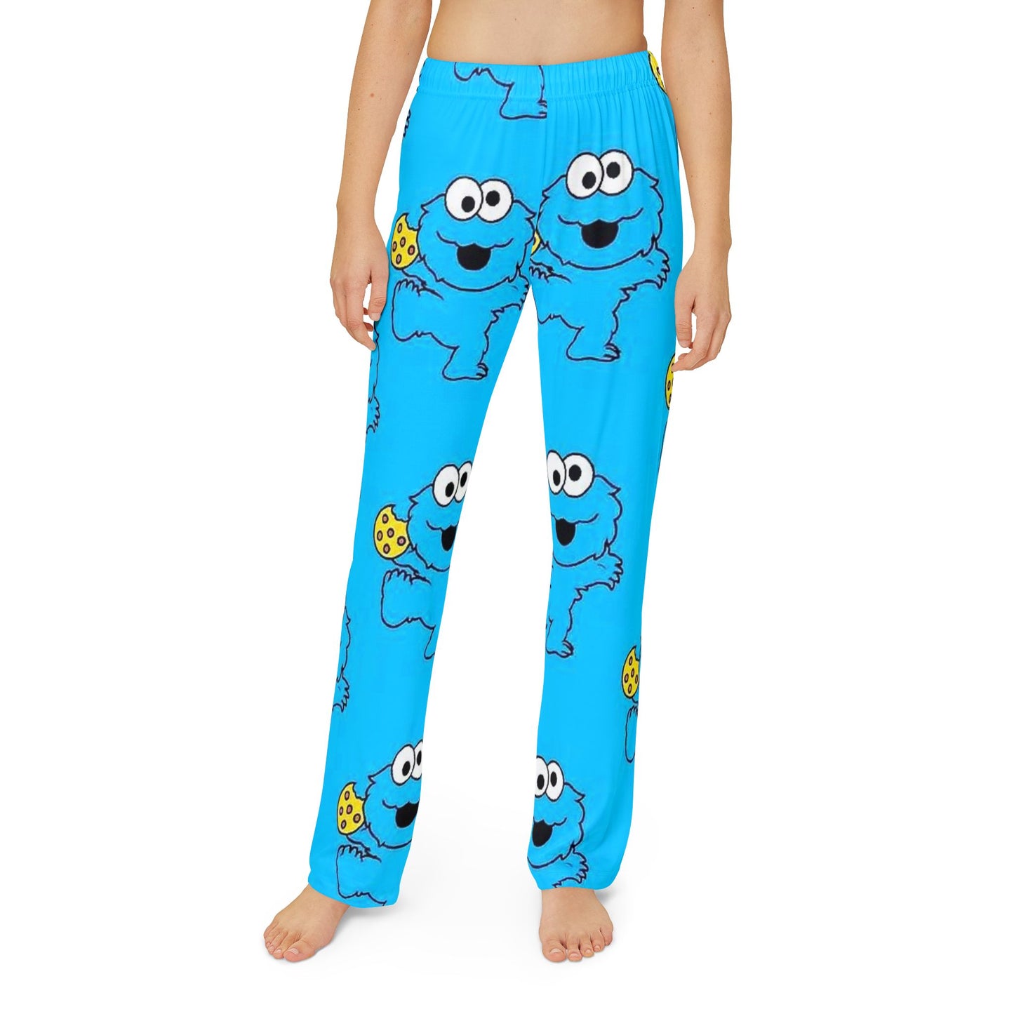 Cheerful Cookie Monster Lounge Pants for Kids | Cozy Sleepwear, Summer Pajamas, Cute Holiday Gift, Cartoon Print, Unisex Kids Wear