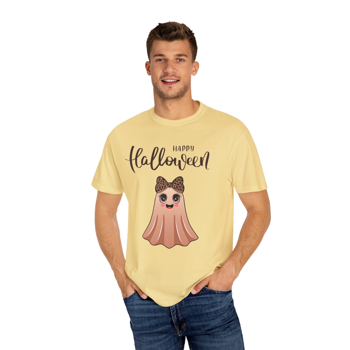 Happy Halloween Ghost T-shirt, Cute Unisex Tee, Festive Fall Apparel, Trick or Treat Shirt, Family Halloween Costume