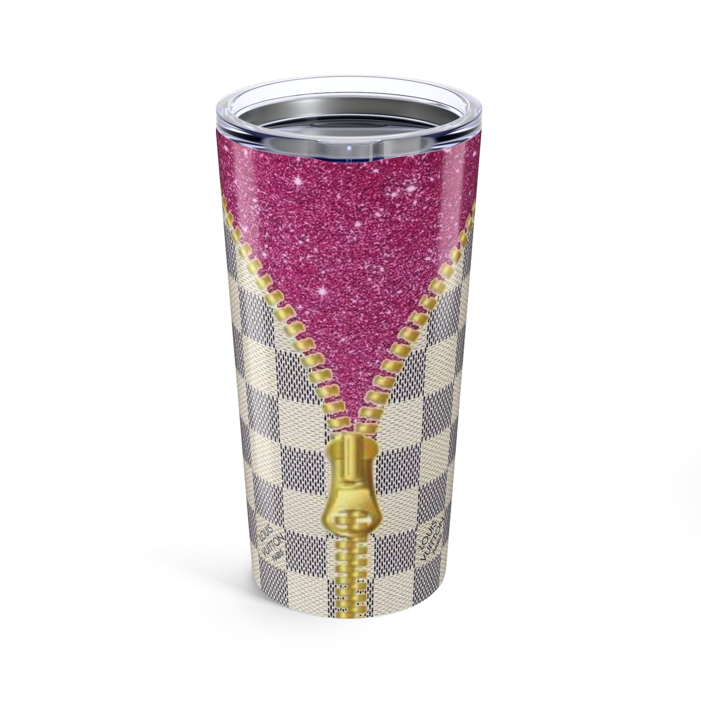 Pink Glitter Zip Tumbler | 20oz Travel Cup | Stylish Gift for Her | Trendy Drinkware for Any Occasion, Birthday, Mother's Day, Holiday