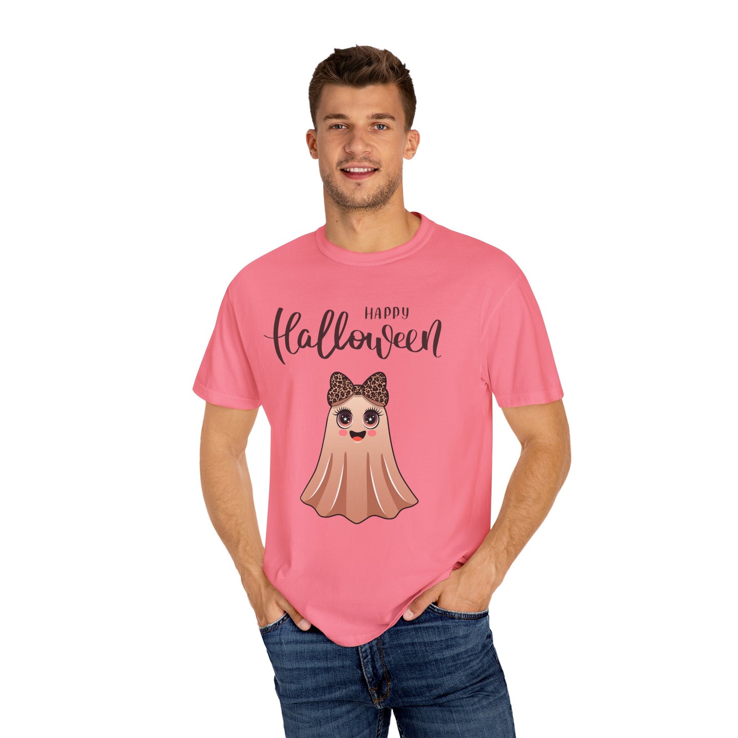 Happy Halloween Ghost T-shirt, Cute Unisex Tee, Festive Fall Apparel, Trick or Treat Shirt, Family Halloween Costume