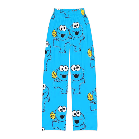 Cheerful Cookie Monster Lounge Pants for Kids | Cozy Sleepwear, Summer Pajamas, Cute Holiday Gift, Cartoon Print, Unisex Kids Wear