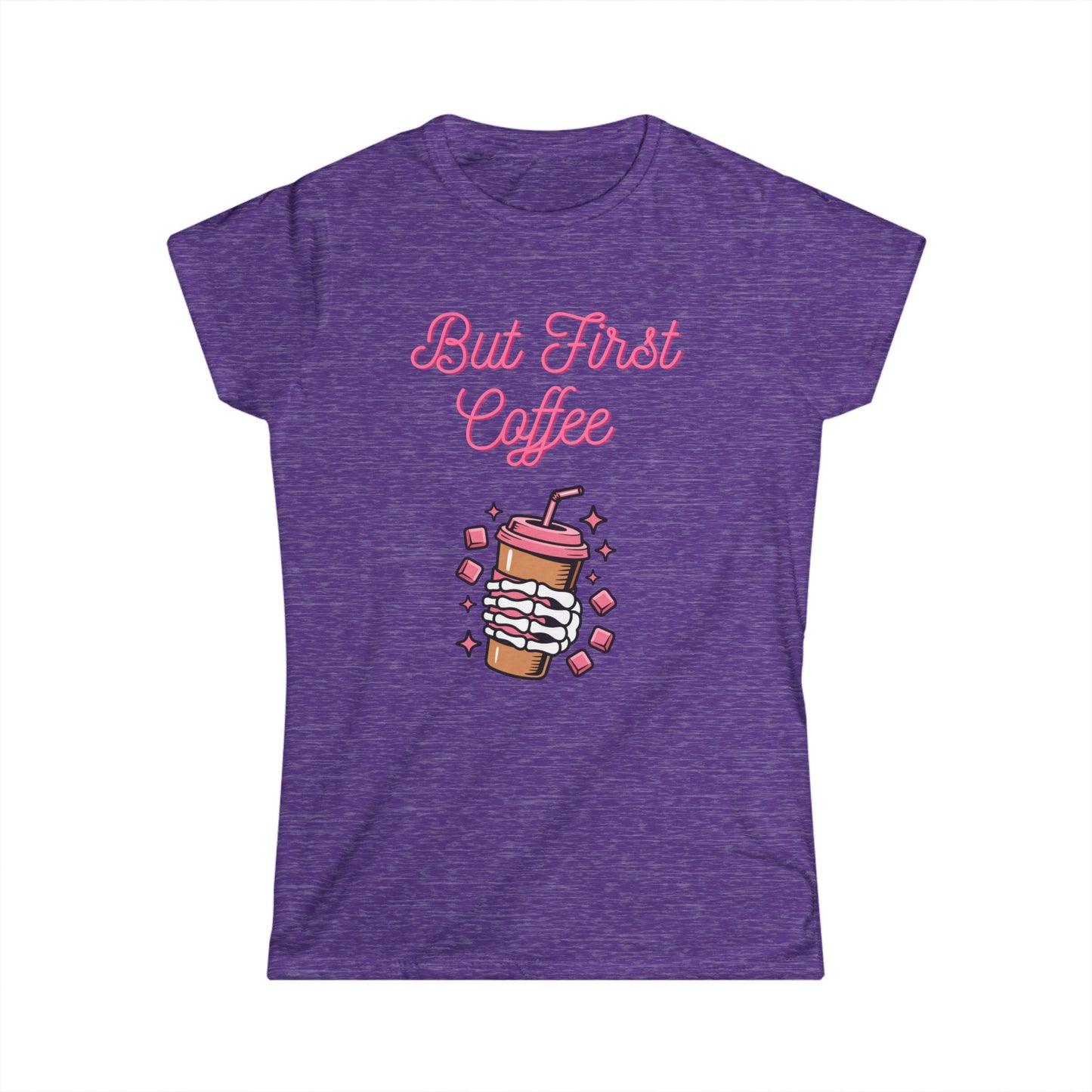 Coffee Lover's Softstyle Tee, But First Coffee Shirt, Women's Graphic Tee, Casual Coffee Shirt, Perfect Gift