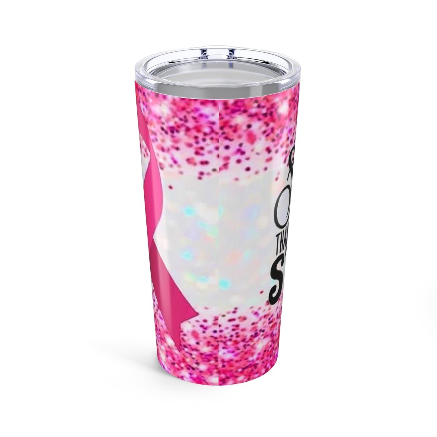 Empowering Pink Tumbler 20oz | Breast Cancer Awareness, Motivational Gift, Travel Mug, Supportive Drinkware, Inspirational Cup