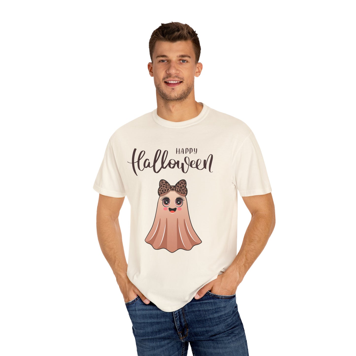 Happy Halloween Ghost T-shirt, Cute Unisex Tee, Festive Fall Apparel, Trick or Treat Shirt, Family Halloween Costume