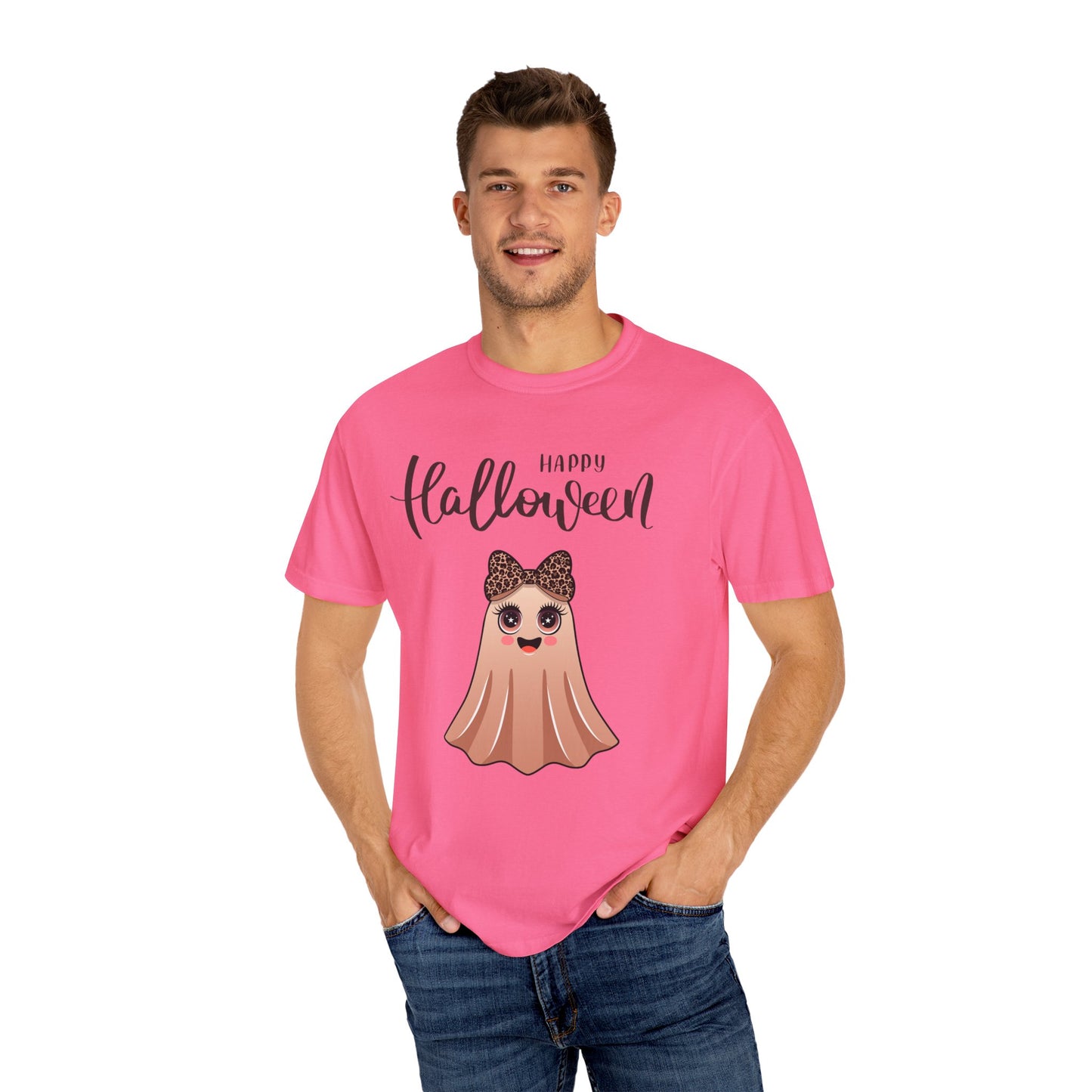 Happy Halloween Ghost T-shirt, Cute Unisex Tee, Festive Fall Apparel, Trick or Treat Shirt, Family Halloween Costume