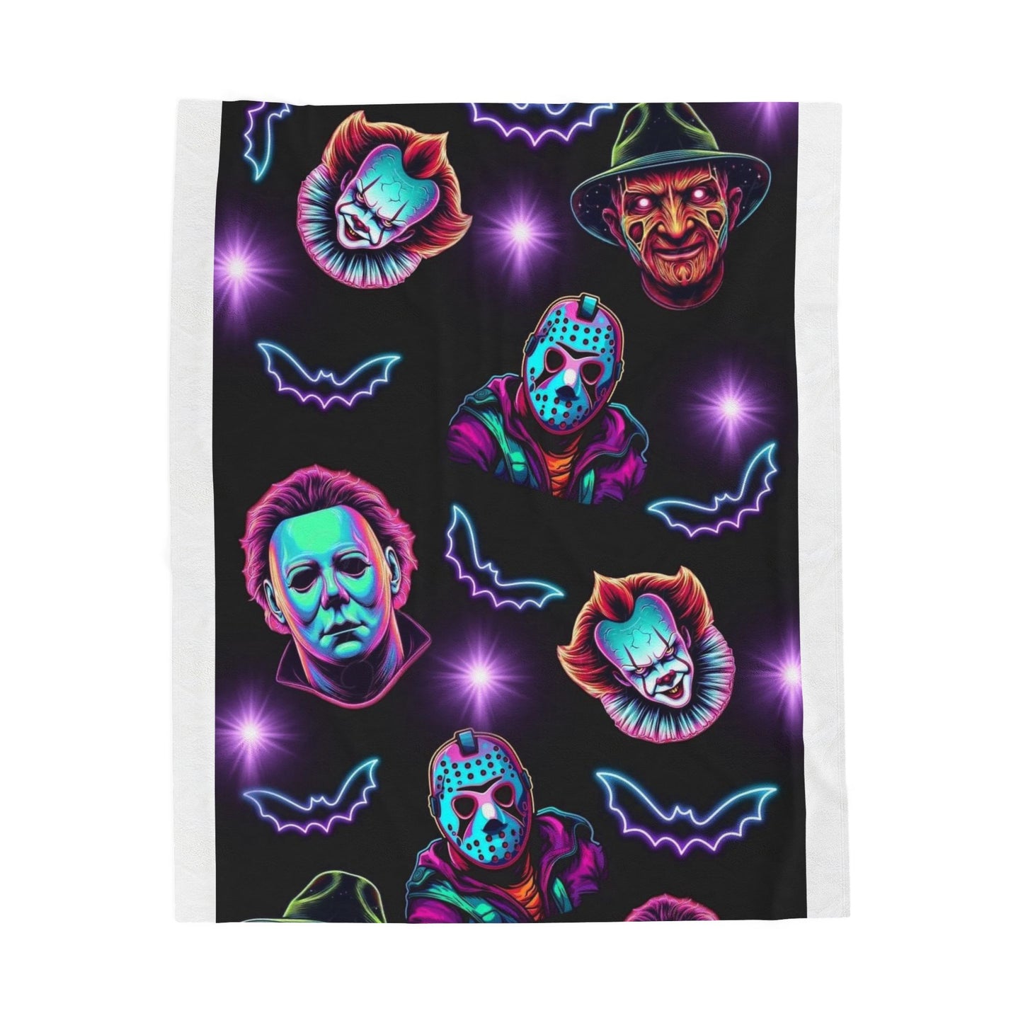 Spooky Movie Night Velveteen Plush Blanket, Cozy Halloween Throw, Horror Movie Decor, Ghostly Gift, Soft Cinema Blanket