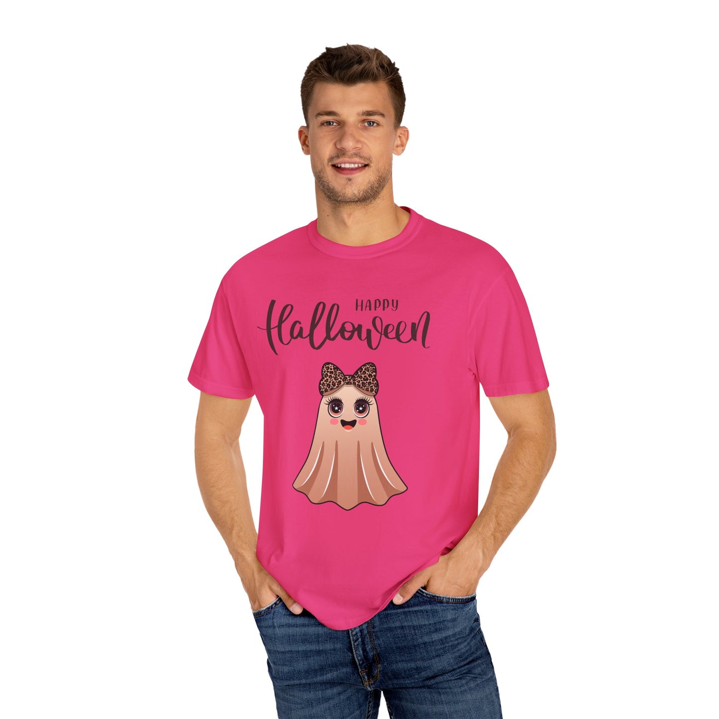 Happy Halloween Ghost T-shirt, Cute Unisex Tee, Festive Fall Apparel, Trick or Treat Shirt, Family Halloween Costume