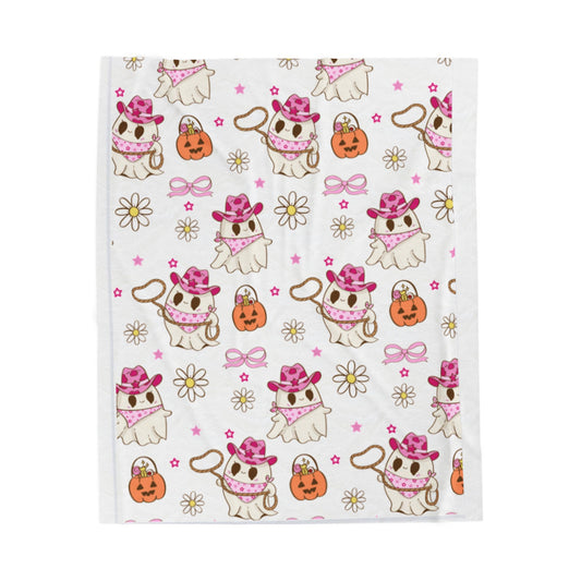 Sweet Ghosts Plush Blanket - Cozy Halloween Decor, Cute Throw for Kids, Autumn Celebrations, Cozy Gift Idea
