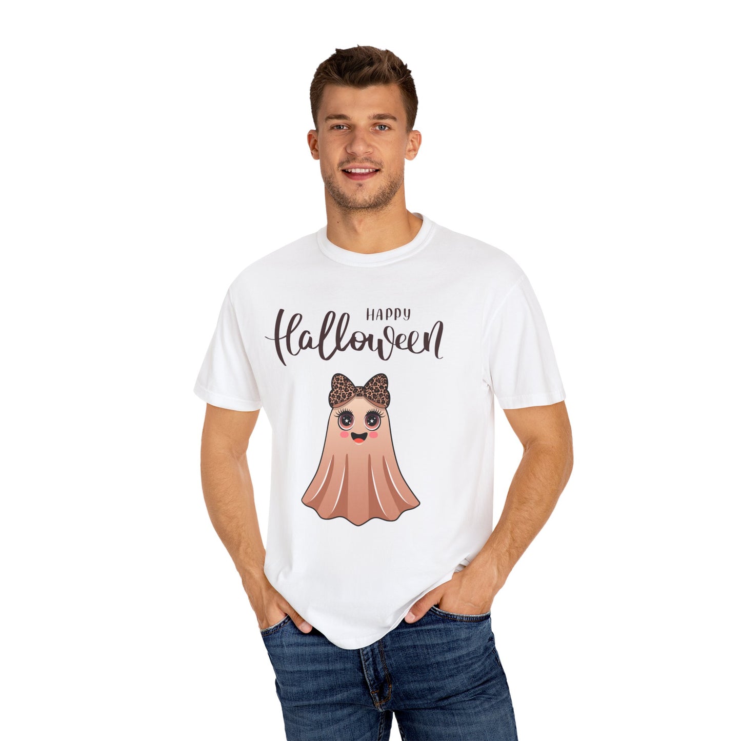Happy Halloween Ghost T-shirt, Cute Unisex Tee, Festive Fall Apparel, Trick or Treat Shirt, Family Halloween Costume