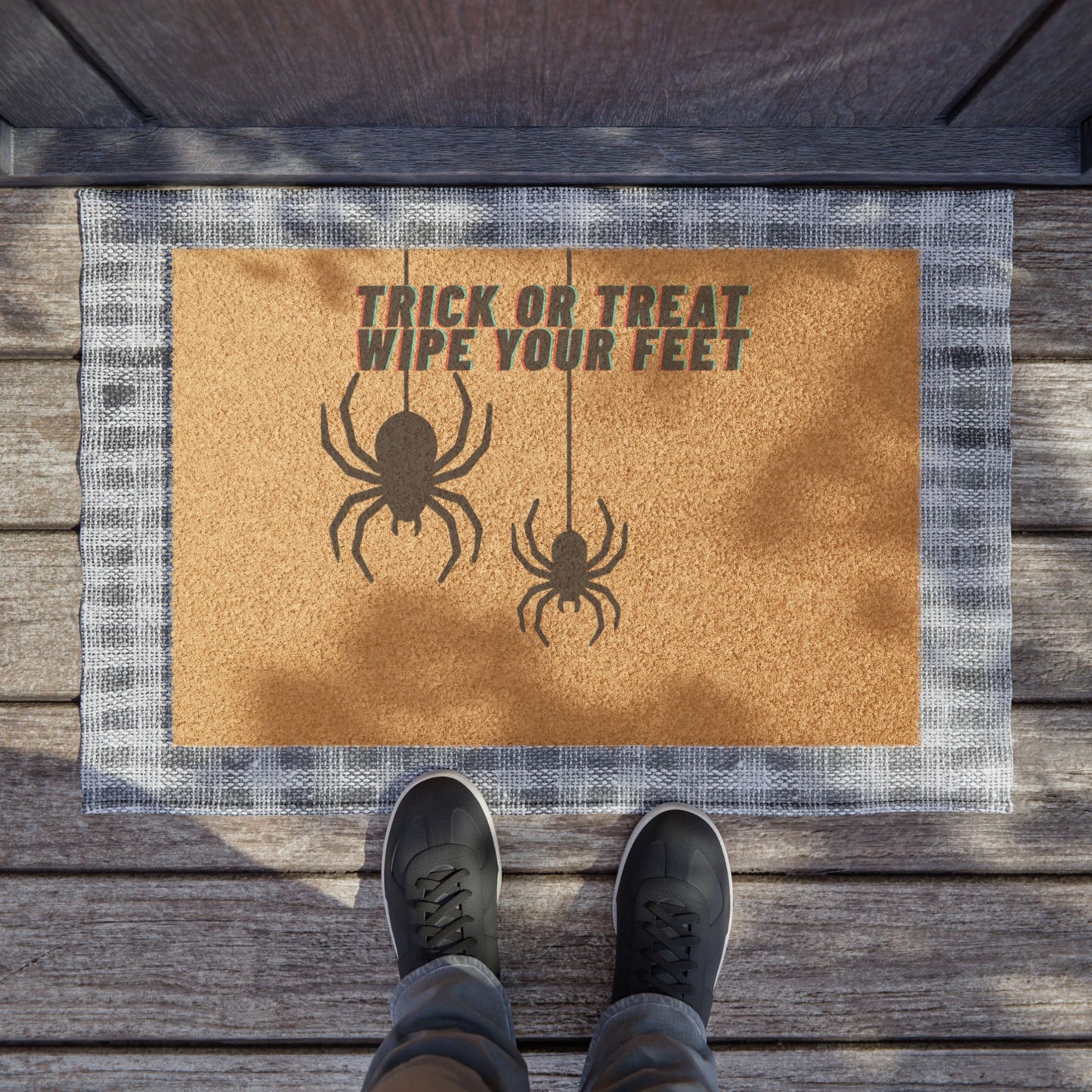 Halloween Doormat - Trick or Treat Wipe Your Feet, Seasonal Home Decor, Porch Mat for Fall, Halloween Party, Spooky Welcome Mat